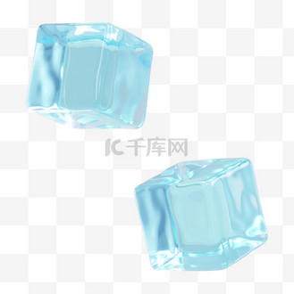 C4D立体透明冰块免抠元素