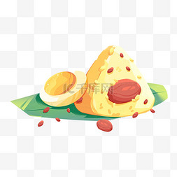 蛋黄和蛋清图片_端午节红枣甜粽咸蛋黄插画素材