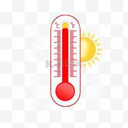 高温提示图片_高温预警红色高温免抠元素