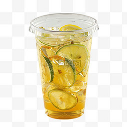 夏日冷饮一杯手打冰块柠檬茶设计