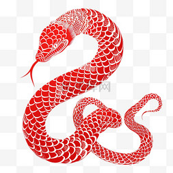 中国国风红色剪纸蛇传统新年蛇年