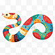 蛇年春节扁平风花蛇设计图