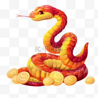 中国滨州地标高清图片大全_黄色3D卡通蛇花蛇新年蛇年png图片