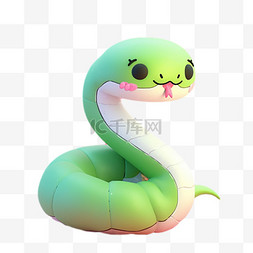 国风3D卡通小蛇传统新年蛇年卡通