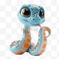 中国蛇年蓝色小蛇设计