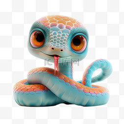 中国蛇年可爱小蛇卡通3D蛇设计