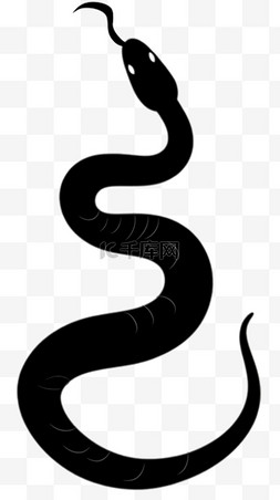 2025年蛇年传统新年黑色剪影蛇形