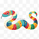 传统新年2025春节蛇年扁平风花蛇设计图
