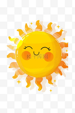 阳光夏日手绘太阳卡通免抠元素