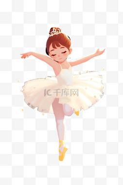 皇冠卡通女孩图片_免抠元素可爱的跳舞女孩手绘