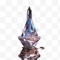 水晶瓶图片_水晶香水瓶元素立体免抠图案