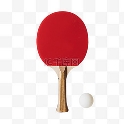体育乒乓球拍图片_奥运会体育赛事红色乒乓球拍元素