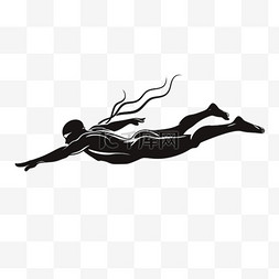 奥运会游泳运动员运动健将黑色剪