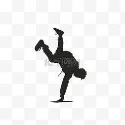 人物剪影矢量素材图片_奥运会霹雳舞运动员舞姿剪影免抠