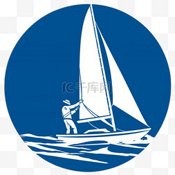 夏季奥运会帆船运动帆船元素蓝色