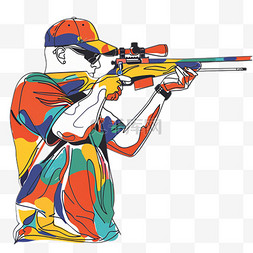 彩色元素奥运会射击运动射击运动