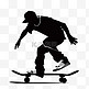 黑色剪影元素奥运会滑板竞技运动滑板运动员