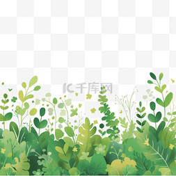 夏天绿色的草免抠元素手绘
