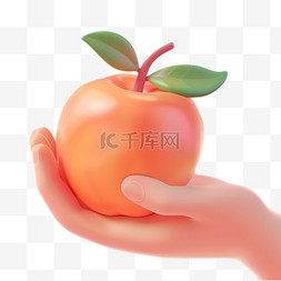 水果3D桃子新鲜水果夏日水果免抠