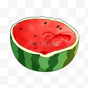 夏季美食清凉西瓜吃西瓜免抠元素
