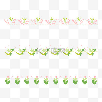 清新图片素材图片素材春季植物分割线绿粉色清新唯美花边花纹格子线条素材