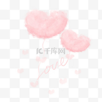 母亲节免抠素材图片素材情人节水彩爱心线条LOVE气球涂鸦手绘卡通母亲节免抠素材