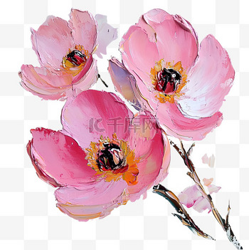 油画抽象花图片-油画抽象花图片素材免费下载-千库网