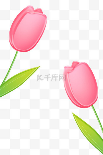 玻璃风春季花朵郁金香设计