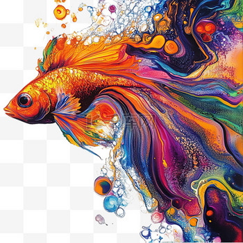 抽象的な魚の油彩画 抽象画】魚 - メルカリ