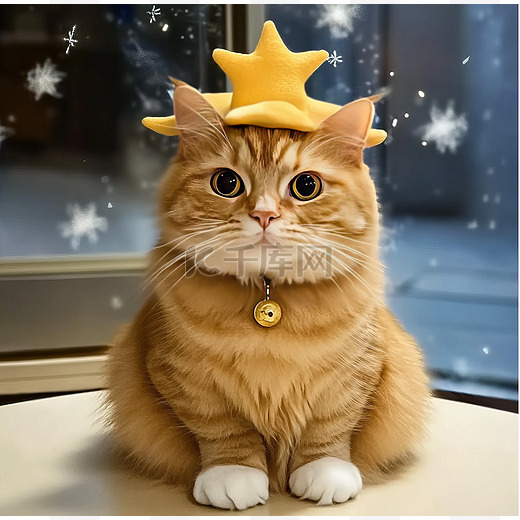 橘猫星星装饰头像素材图片免费下载-千库网