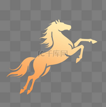 马年马金马剪纸剪影图片