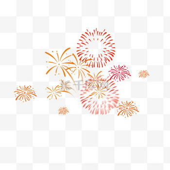 新年元旦除夕跨年夜春节烟花烟火海报装饰PNG素材