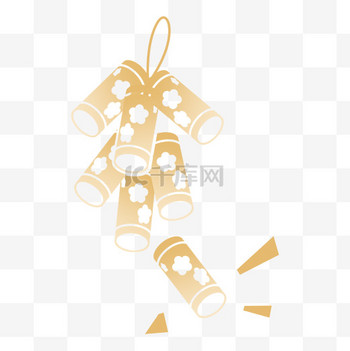 春节剪纸烟花爆竹PNG素材