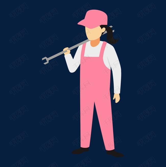 扛着手板的女人矢量素材