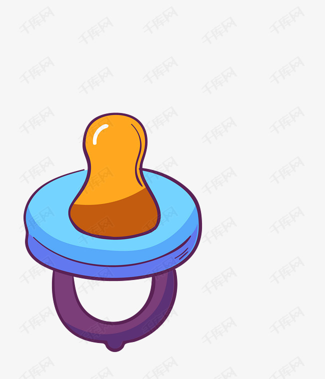 彩色卡通手绘婴儿奶嘴设计素材