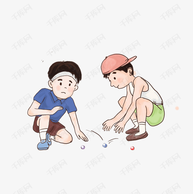 千库网 图片素材 六一儿童节男孩玩弹珠免抠图 六一儿童节男孩玩弹珠