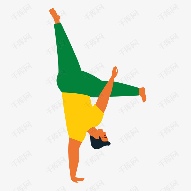 扁平化巴西倒立的男人矢量素材