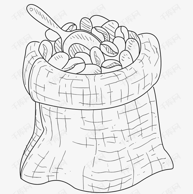 黑白素描食物装饰素材