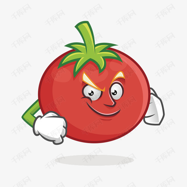 叉腰手势的西红柿矢量素材