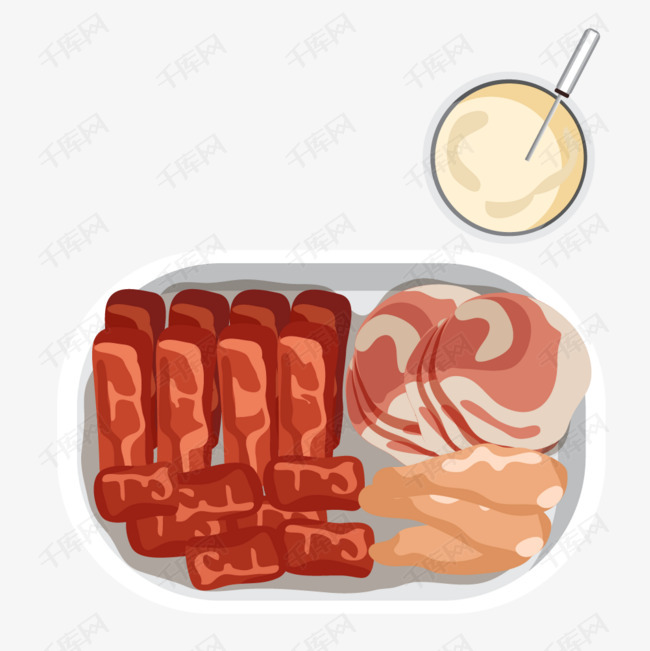 彩色圆弧午餐肉元素的素材免抠彩色圆弧午餐肉美食食物卡通