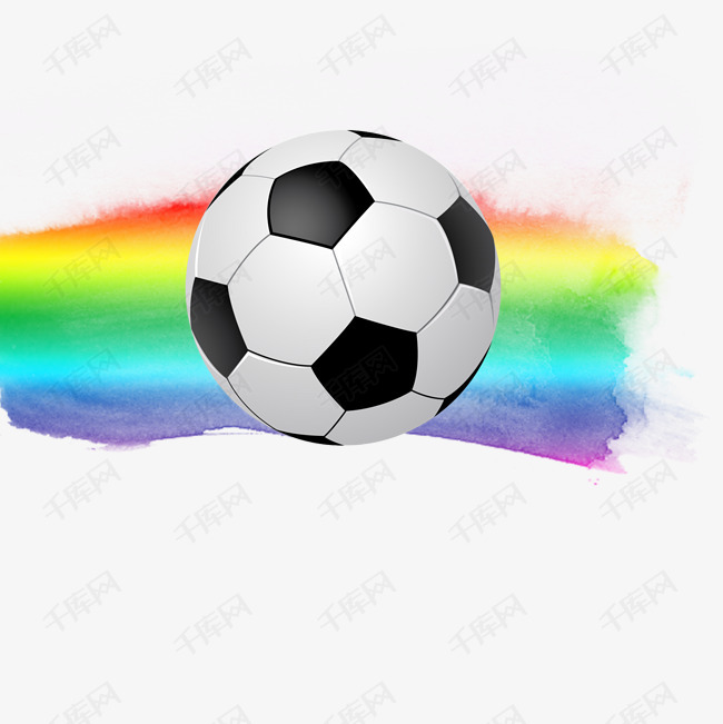 水彩装饰效果足球元素