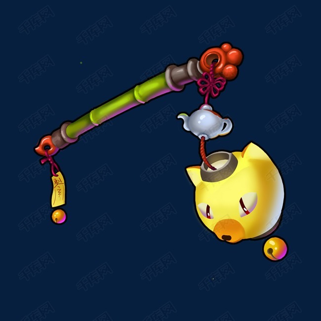 中国风游戏鬼灯笼道具