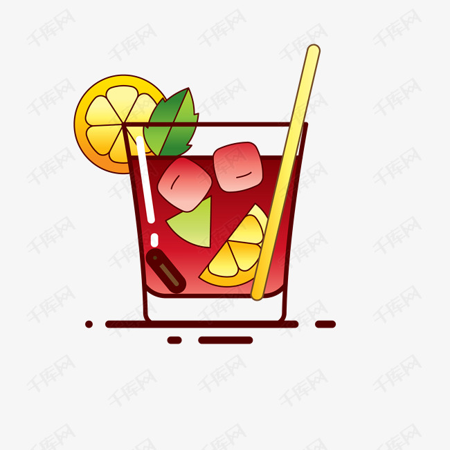 冰红茶矢量插画png