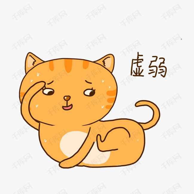 夏日橘猫可爱虚弱表情包
