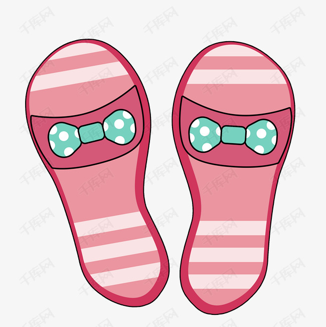 粉色卡通拖鞋png素材