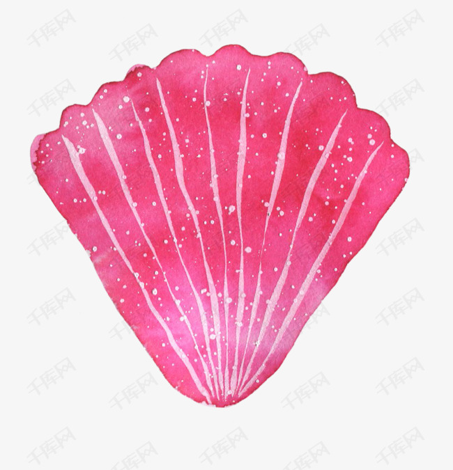 卡通手绘红色的扇贝的素材免抠卡通手绘创意动漫动画简约红色的扇贝