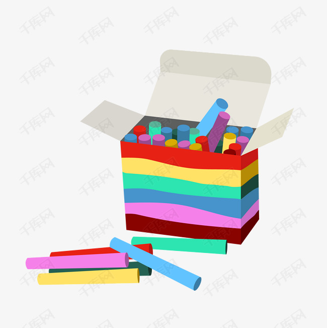 彩色粉笔矢量高清图