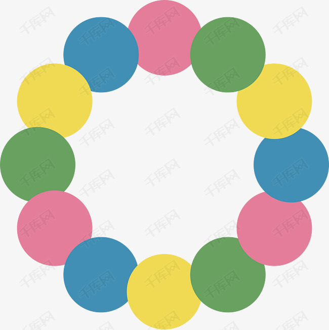 彩色圆形贴纸色块矢量png