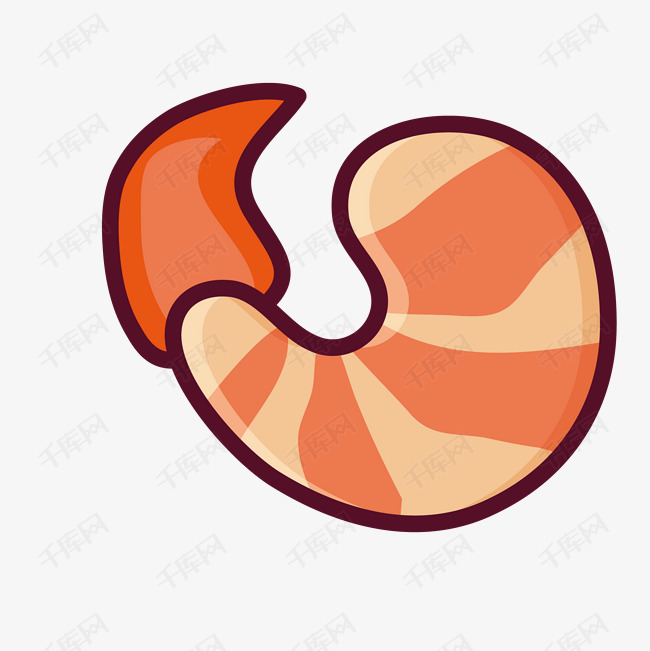虾仁矢量插画png