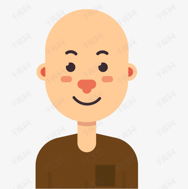 卡通微笑的光头人物设计